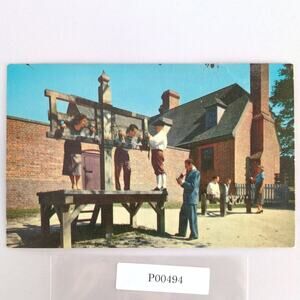 Public Gaol Colonial Williamsburg Virginia 1960s Postcard Blackbeard's Pirates